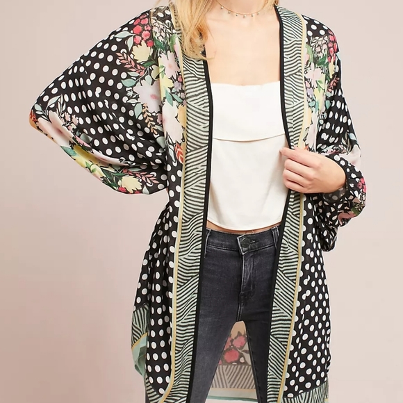 Anthropologie Sweaters - Anthropologie BI-nk Scarlett Polka-Dot Floral Kimono